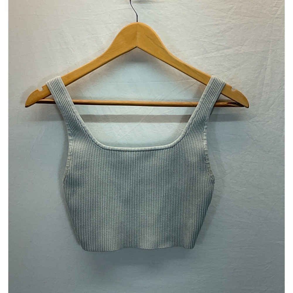 Babaton Aritzia Ribbed Crop Tank Top Women's size S Gray